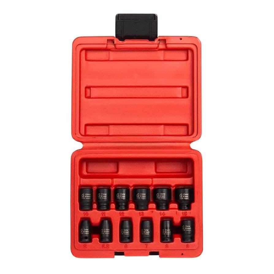 SUNEX TOOLS 1822, 1/4 Inch Drive Magnetic Impact Socket Set